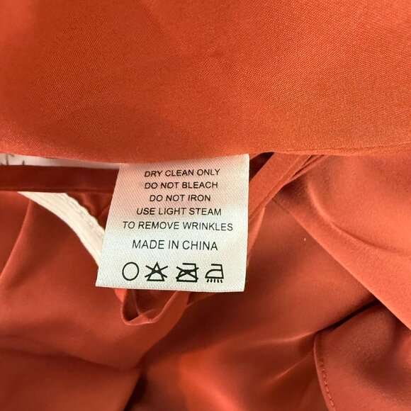 Azazie Dress New Bridesmaid Prom Wedding Party Rust Burnt Orange Spaghetti Strap - Picture 12 of 14